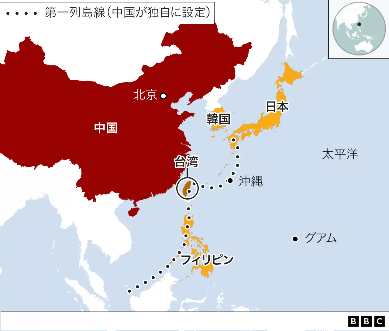 台湾周辺の地図